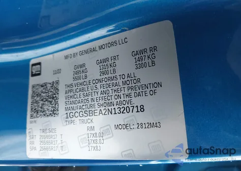 2022 Chevrolet Colorado 2Wd Short Box Wt from USA, damaged, VIN 1GCGSBEA2N1320718